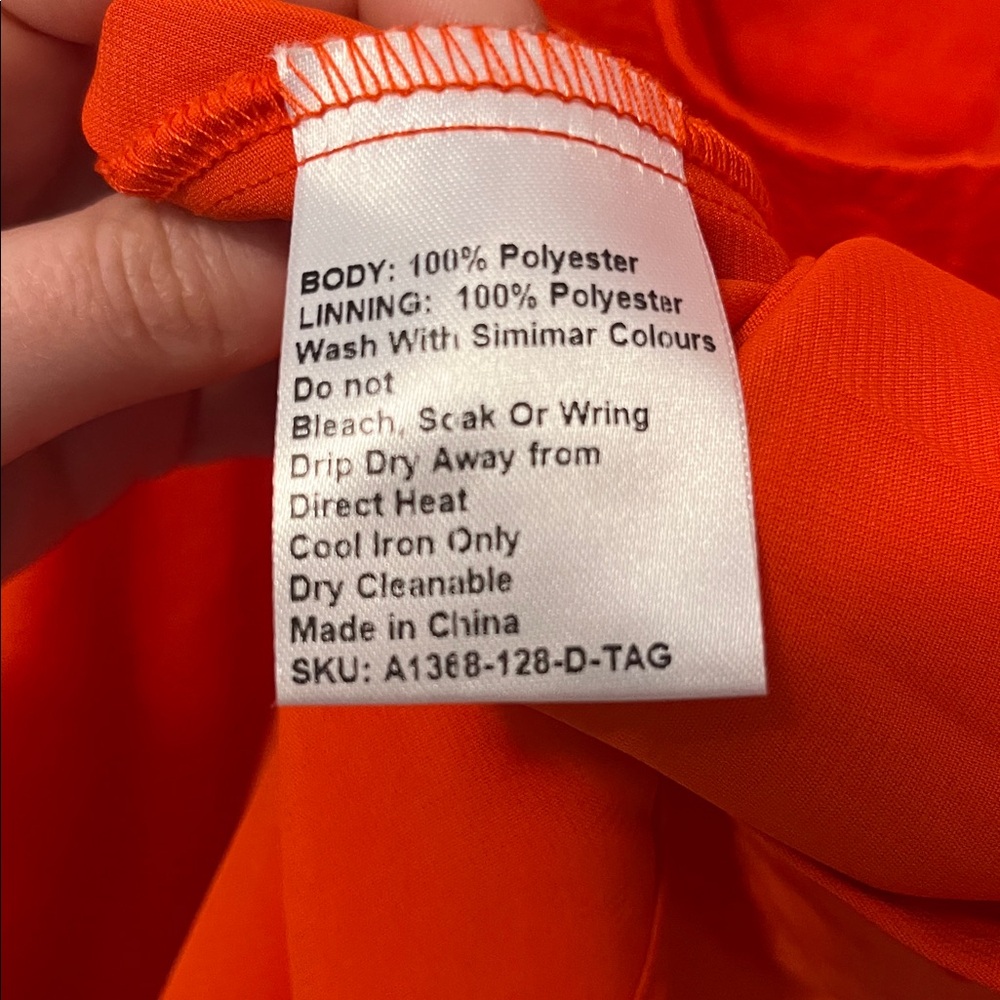 Sage + Paige Deep V Neck Front Cut-Out Mini Dress Long Sleeves Orange Size L - Picture 7 of 7